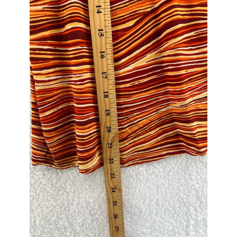 Jones New York Womens Tank Top Yellow Orange Striped Sleeveless Stretch Silk 14 - Picture 5 of 6
